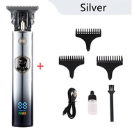 VGR LCD กรรไกรตัดผมตัดผมมืออาชีพเครื่องจักรทำผมเครื่องเล็มหนวดสำหรับ Men Barber Shop เครื่องโกนหนวดไ