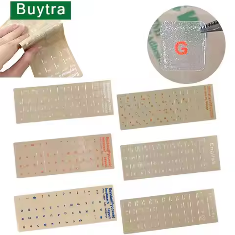 Russian/English/Hebrew/Korean Wear-Resistant Keyboard Stickers Letter Alphabet Layout Sticker For La
