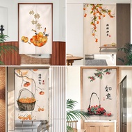 中式门帘 New Chinese Style Door Curtain for Kitchen Dining Room Long Doorway Curtain Partition for Privacy Feng Shui Curtain Small Long Cabinet Curtain