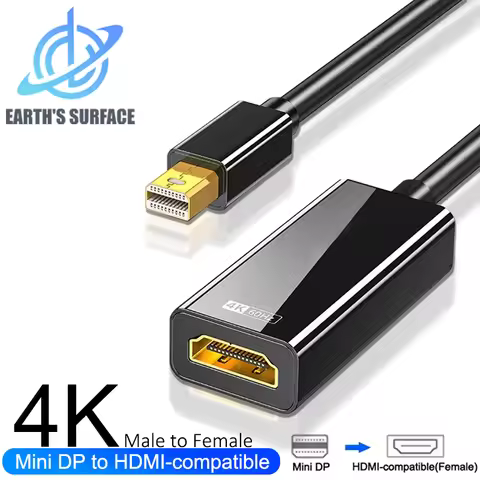 4k Mini DisplayPort to HDMI-compatible Adapter Cable for TV MacBook Laptop Projector Mini DP to HDMI