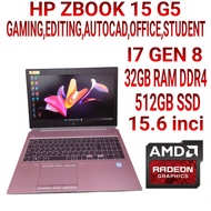 LAPTOP SUPERLAJU HP ZBOOK 15U G5 I7 GEN 8,32GB RAM,SSD 512GB,AMD RADEON GRAPHIC LIKE NEW