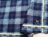 Celine 古著 - 手帕 - 口袋巾 優雅格紋 18.5 x 18 英吋