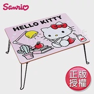 【HELLO KITTY】台灣製 凱蒂貓 粉色 認真上進 摺疊桌 四方桌 和室桌 兒童桌60x48x30cm