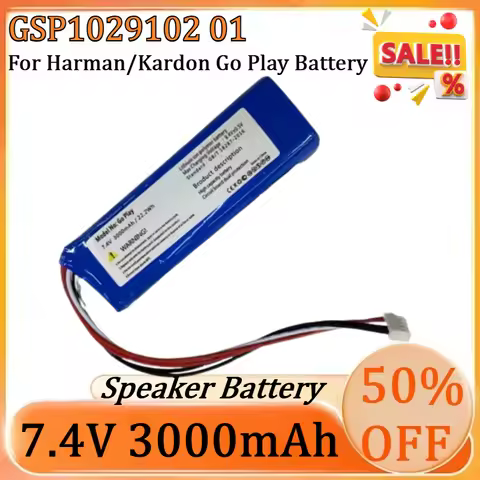 New GSP1029102 01 7.4V 3000mAh Battery for Harman/Kardon Go Play GSP1029102 01 3000mAh 7.4V Speaker 