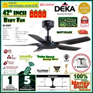 Deka Baby Fan DX Baby Matt Black ((42 inch)) Ceiling Fan With Remote Control 5 Blades A.B.S Polymer 