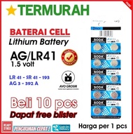 baterai LR41 SR41 193 AG3 392A cell battery kancing LR 41 SR 41 new