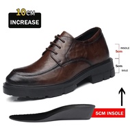 Men Dress Elevator Shoes Platform Breathable Lift Casual Business Luxury Genuine Leather Heightening