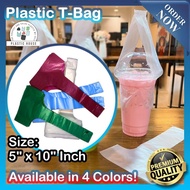 Beg Plastik Tangkai Cawan – Untuk Air / Teh Ais / Milk Tea / Boba – Muat 12oz 16oz 22oz – 100pcs ± /
