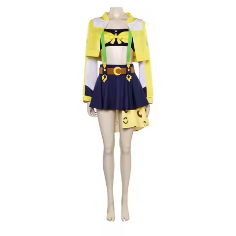 Jungle Pocket Cosplay Costume for Women Girls Men Adult Anime Outfit Halloween Cos Yellow set D04