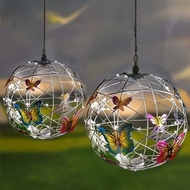 1pc Colorful Butterfly Solar Earth Lights - Decorative Hanging LED Lights With Vibrant Garden Design