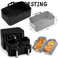 INTERESTING Air Fryer Basket, Rectangle Silicone Air Fryer Baking Tray, Reusable Silicone Air Fryer 