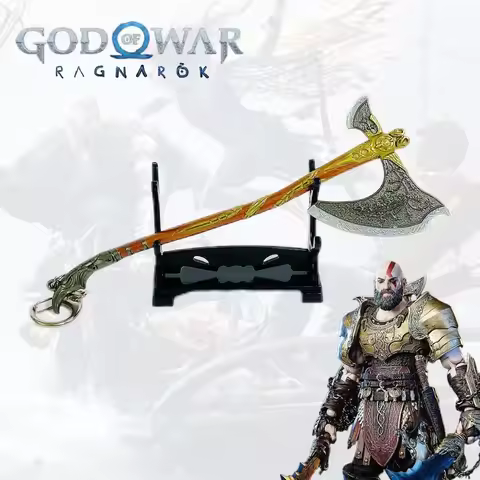 7inch God Of War Ragnarok Leviathan Axe Keychain Game Model Collectible Alloy Ornament Cosplay Prop 