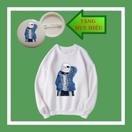 Áo thun Nỉ trẻ em mùa đông mẫu Error 404 Sans Undertale siêu ngầu Kèm Huy hiệu Sans