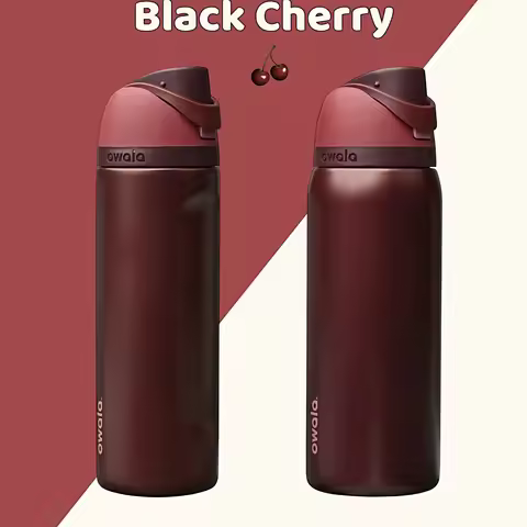 Owala Insulated Cup Black Cherry FreeSip Double Lid Large Capacity Sports Straw Insulated Cup Portab