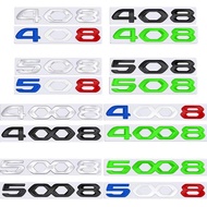 Car Front Hood Rear Sticker for Peugeot 208 308 408 508 2008 3008 4008 5008 Letter Badge Decal Auto 