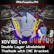 XDV180 Evo Windshield Double Layer Thailook Windshield with CNC Bracket Keeway XDV180 EVO