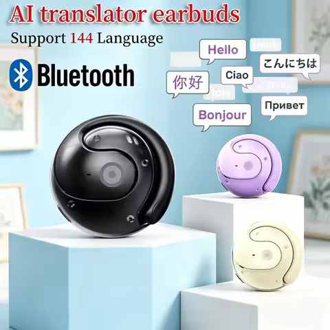 AI Translator fonesbluetooth Earbuds Real-Time Translators Headphones 144 Languages voice translator