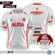 DJ Esports Baju Jersey Gaming Anak dan Dewasa AURA ESPORTS Gratis Ganti Nama dan Logo Full Printing dan Sublime