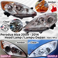 Perodua Alza 2009 - 2014 Head Lamp / Lampu Depan (Amber / Clear ) RH / Kanan LH / Kiri - 1Set / 1Pcs