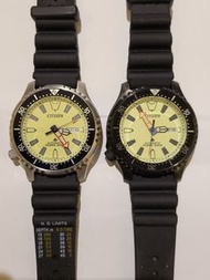 Citizen lume dial 雞泡魚潛水手錶一對賣