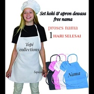 Adult kitchen & cooking apron Adult chef hat and apron free name chef set MBG logo chef suit and apr