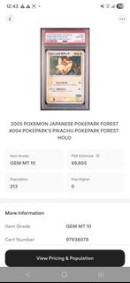 2005 Pokemon Japanese Pokepark Forest #004 Pikachu PSA 10