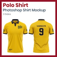 Photoshop Mockup - Polo Short Sleeve Tshirt Mockup Men's Shirt Baju T-shirt - Free Sublimation Polo T