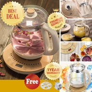 [1 YEAR WARRANTY] Bear YSH-A18B2 Multi-Functional 1.8 Liter Smart High Borosilicate Glass Herb Tea K