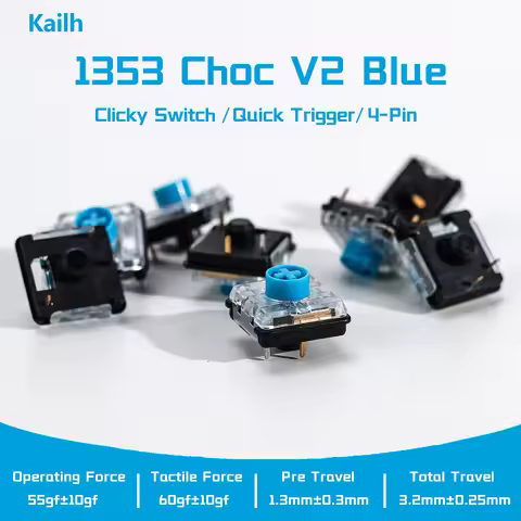 Kailh 1353 Choc V2 Blue Switch Hitbox Controller Clicky Creamy Low Profile Switches For RGB Gaming M