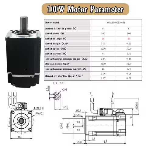 Low Voltage Servo Drive Motor Kit 24V 48V DC Motor Magnetic Encoder 17Bit Single 400W/750W/1000W 0.3