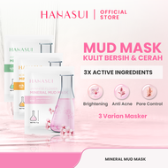 Hanasui Mineral Mud Mask - Masker Clay Mud Mask Mencerahkan, Pori-pori & Jerawat