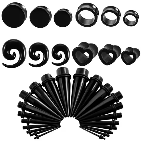 2PCS Heart Tunnel Plug Piercings Acrylic Spiral Ear Taper Piercing Earlets Stretchers Gauge Expander