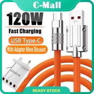 C-MALL 120W 6A Fast Charger Type C Cable Fast Charger Adapter USB Cable Type c Type-C Liquid Silicon