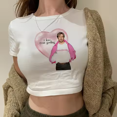 Ryan Gosling vintage fairy grunge crop top Woman fairy grunge vintage graphic 90s clothes crop top