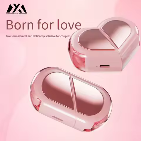 K520-Pink Heart Wireless Earbuds for Girls Cute Small Earphones Hifi Stereo Sound Bluetooth Headsets
