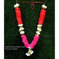 Kashvi Artifical Dahlia Flower Mix Colour Maalai /Plastic Dahlia Flower Mix Colour Garland 

