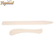 TOPTOOL 2pcs Bone Folder, Manual Tool White ABS Leather Craft Tool, Tracing Tools Plastic Burnishing