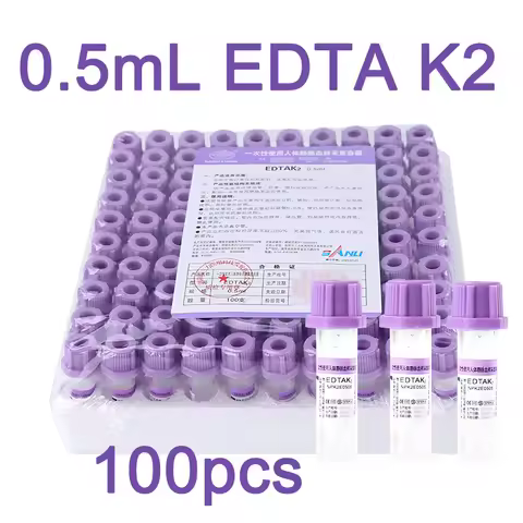 Sterile Micro Blood Collection Tube 0.5ml EDTA K2 tubes Purple Cap plastic Disposable Anticoagulatio