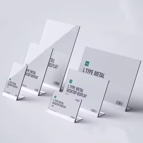 A4/A5 Metal Base Frame L-Style Menu Board Acrylic Display Card Board Coffee Price List MenuTable Pos