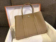 100%全新大象灰hermes garden party 30 愛馬仕花園包