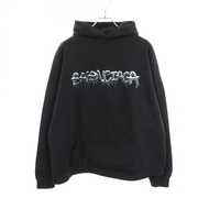 [Used] Balenciaga BALENCIAGA Hoodie Logo Print 674986 Cotton Pullover Hoodie Unisex Used A
