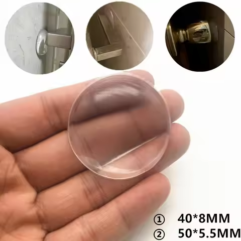 Door Knob Wall Shield, 6PCS Transparent Round Soft Rubber Door Stopper Wall Protector, Self Adhesive