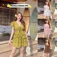 7days Clothing-Honey Lemon Set 2-Piece Shirt + Skirt (Underwear)