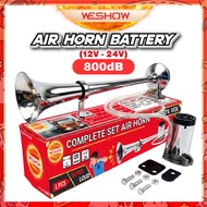 GBS Truck Air Horn Battery 12V 24V 800DB Satu Trumpet Bateri Angin Horn 17 Inch Compressor Aksesori 