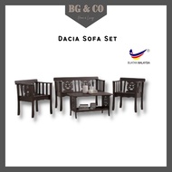 BG&amp;CO DACIA Solid Wood Sofa With Coffee Table Set Sofa Murah Set Sofa Kayu Ruang Tamu Kerusi Sofa Kerusi Kayu Ruang Tamu