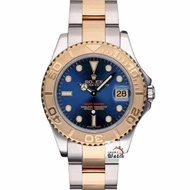 【大眾金時代】ROLEX 勞力士 168623 Yacht-Master 18K半金 2016/08全配件 遊艇中型款 藍色紅字面盤 錶徑35mm B1643
