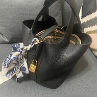 Hermes 愛馬仕百搭黑金picotin 18菜籃子 全新 送內袋