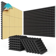 24PCS Self-Adhesive Sound Proof Foam Panels Soundproof Wall Panels Acoustic Foam Panels 2x12x12In,Fa