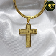 18K Gold Saudi Cross Necklace Crucifix Pendant Non Tarnish Cross Pendant 18k Saudi Gold Necklace Pawnable Original, Chain Necklace, Stainless Necklace, Gold Plated Necklace, Hypo Allergenic Never Kupas, Chain Collection, Tiger Chain Tala By Kyla Kwintas