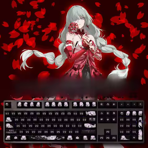 104 Keys/Set Phrolova Wuthering Waves Backlit Keycaps PC Coating for Logitech G512 Razer BlackWidow 